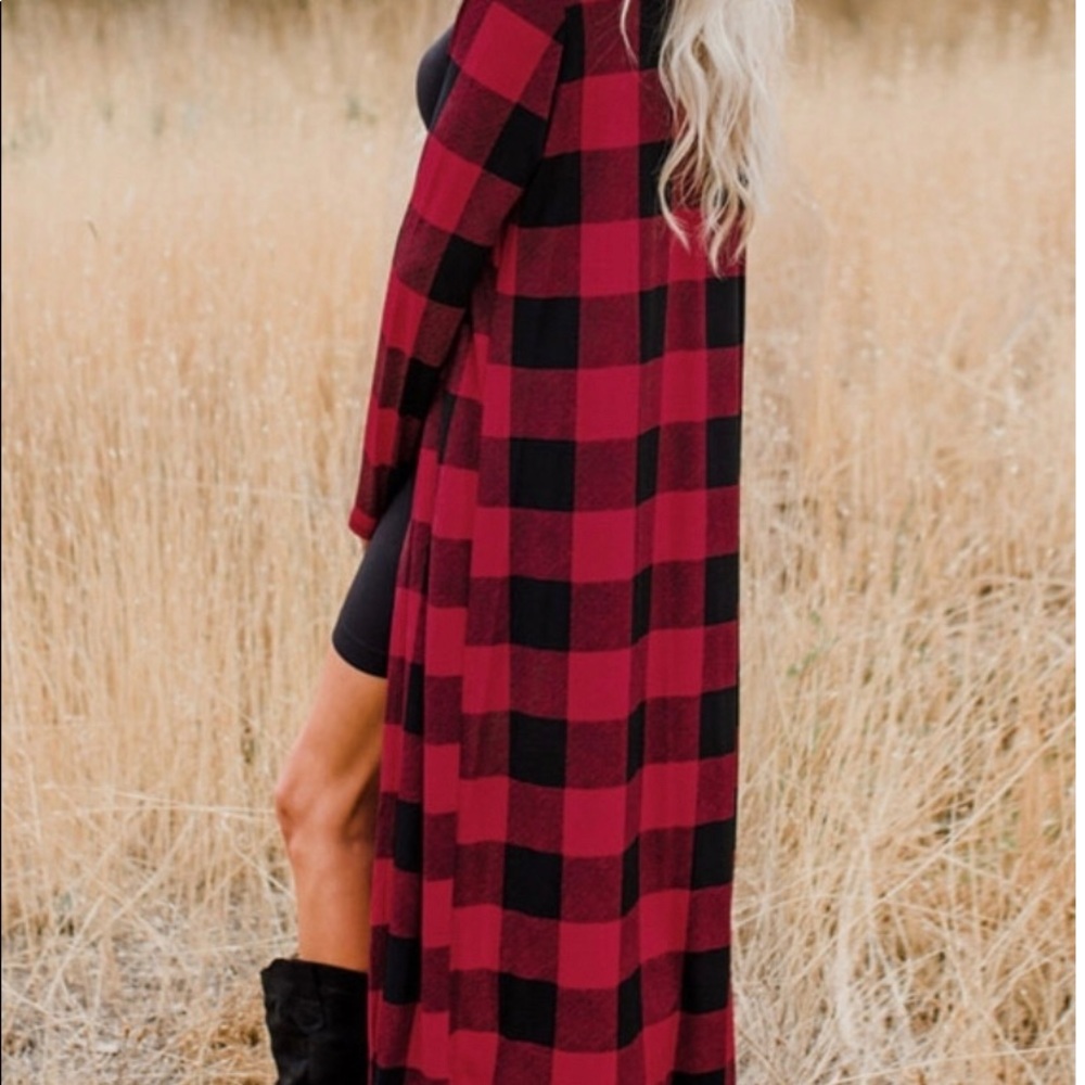 Buffalo Plaid Duster Cardigan